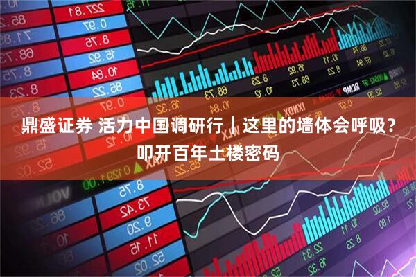 鼎盛证券 活力中国调研行｜这里的墙体会呼吸？叩开百年土楼密码